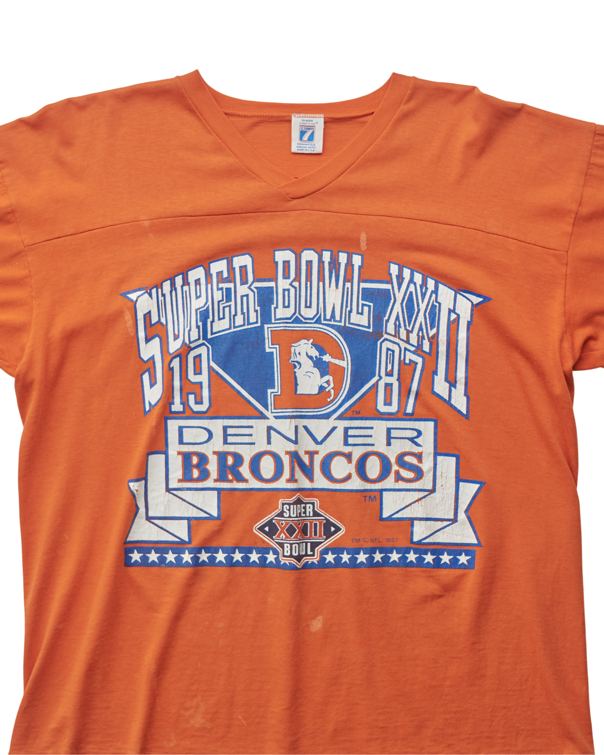 (M) 1987 Denver Broncos Logo 7 Jersey