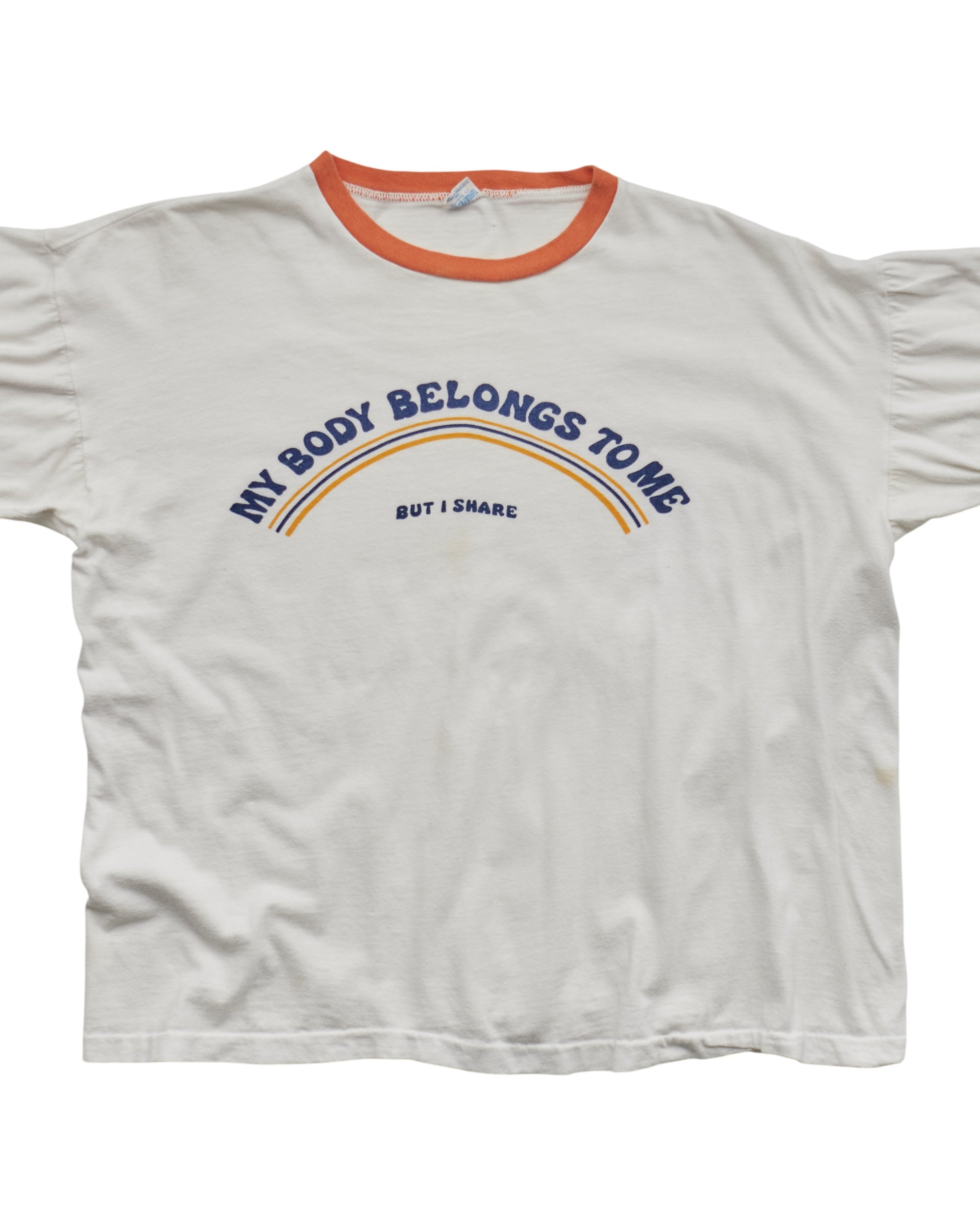 (S) 80s My Body Belongs To Me But I Share Champion T-Shirt